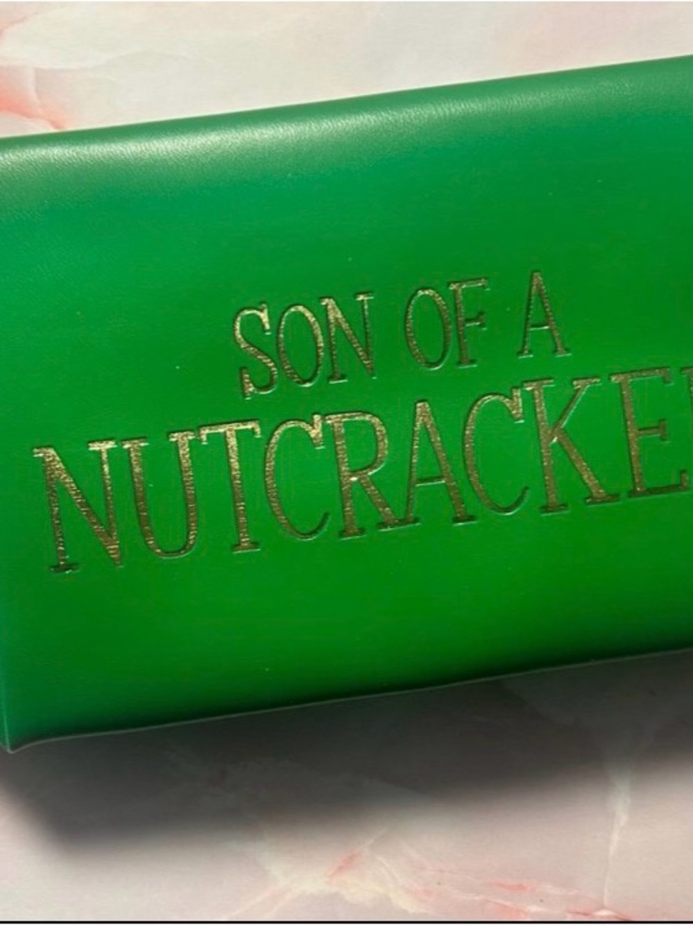 Revolution Green Cosmetic Pouch with Gold Foil Lettering